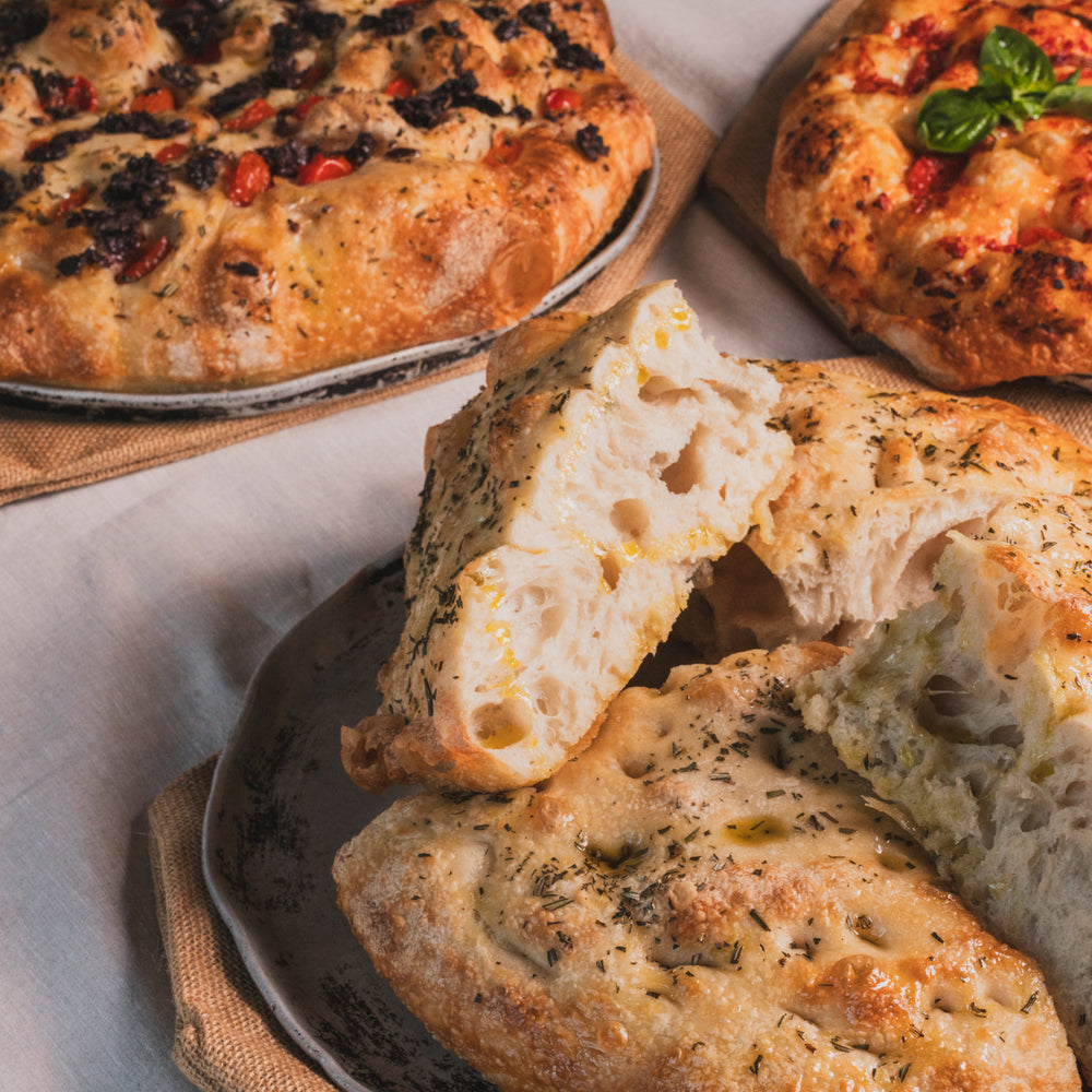 
                  
                    Wood Oven Baked Foccacia
                  
                