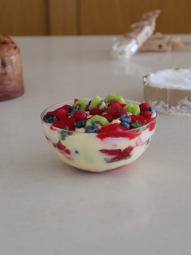 Australian Christmas Trifle with Panettone & Fresh Seasonal Berries